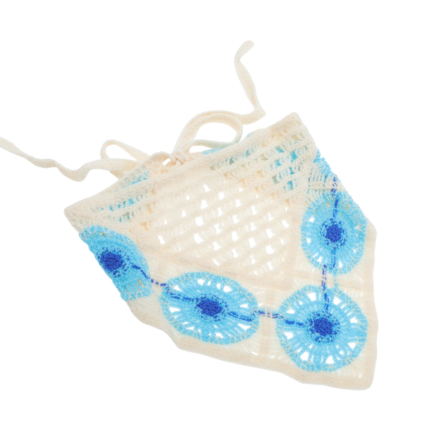 Bandana triangular de punto con diseño de mariposa y girasol para mujer, azul, morado y beige, 2 unidades