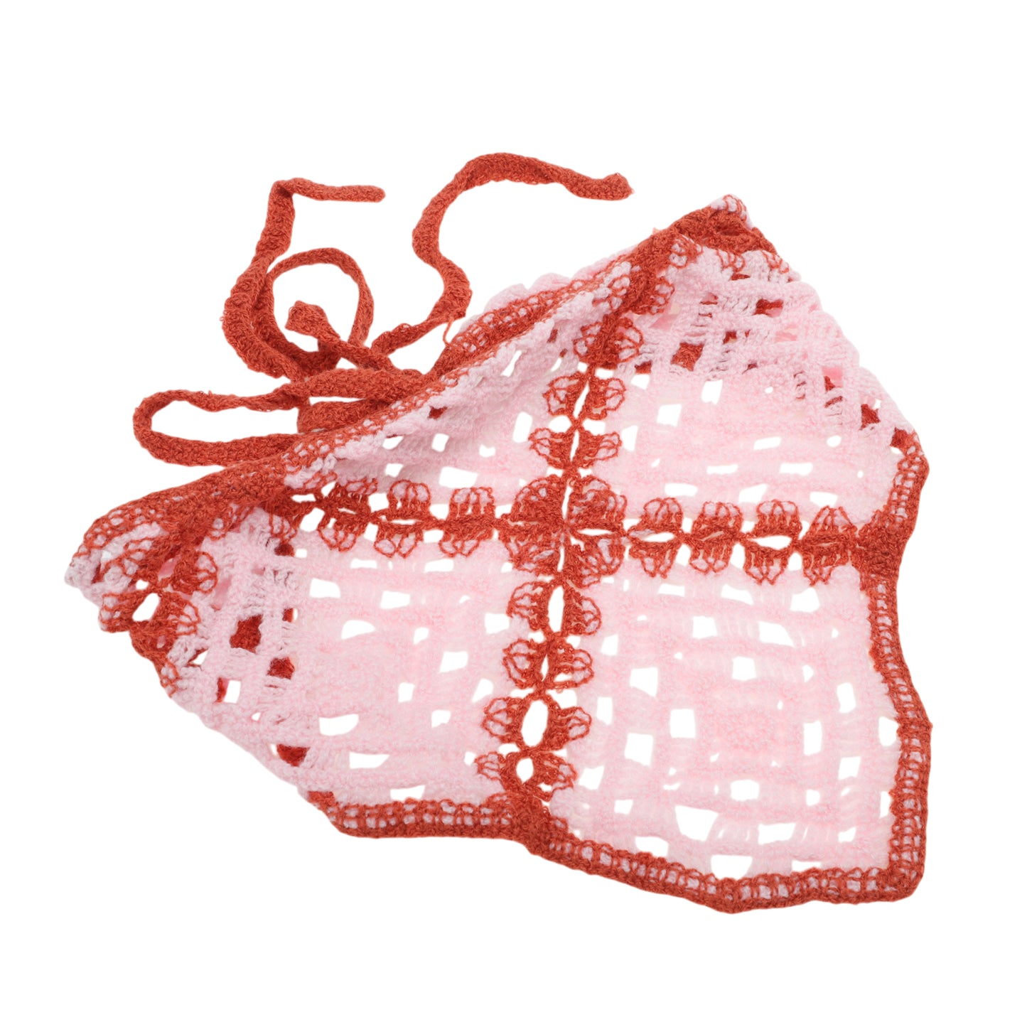 Bandana triangular de punto para mujer, color rojo y rosa, 2 unidades