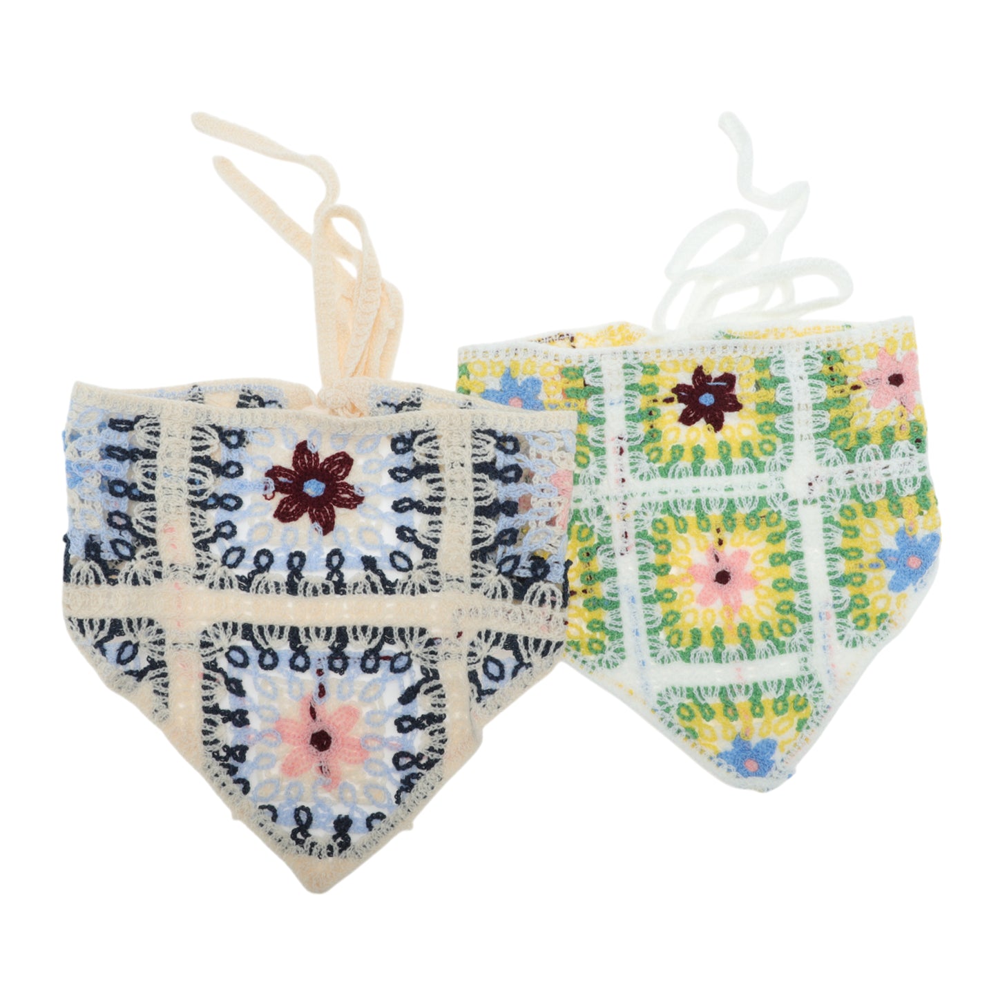 Bandana triangular ligera de punto para mujer, color verde hierba y azul, 2 unidades