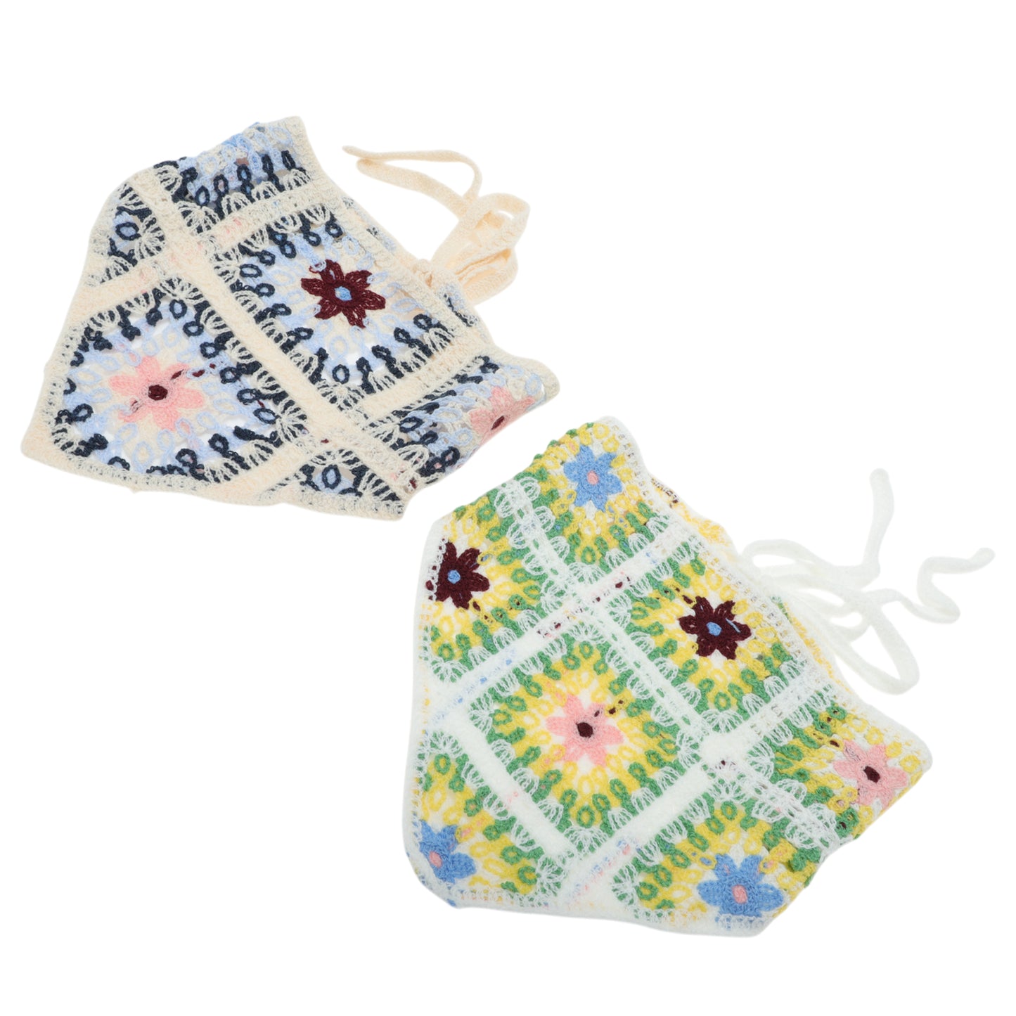 Bandana triangular ligera de punto para mujer, color verde hierba y azul, 2 unidades