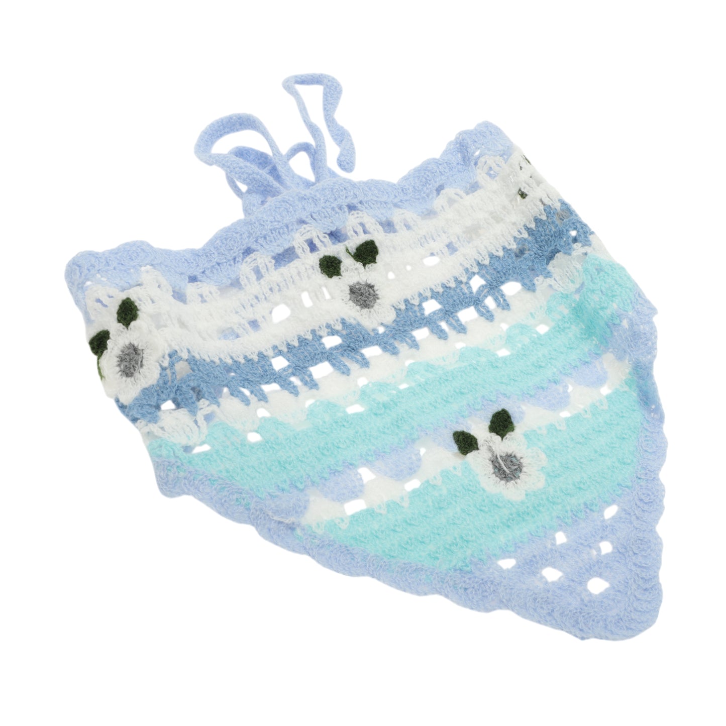 Bandana triangular de punto para mujer, color rojo y azul cielo, 2 unidades