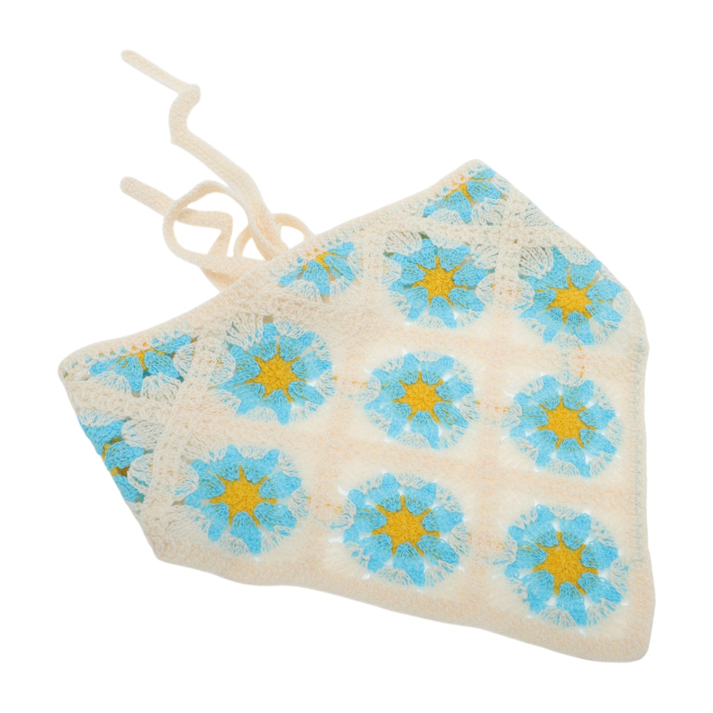 Bandana triangular de punto para mujer, color morado y beige, 2 unidades