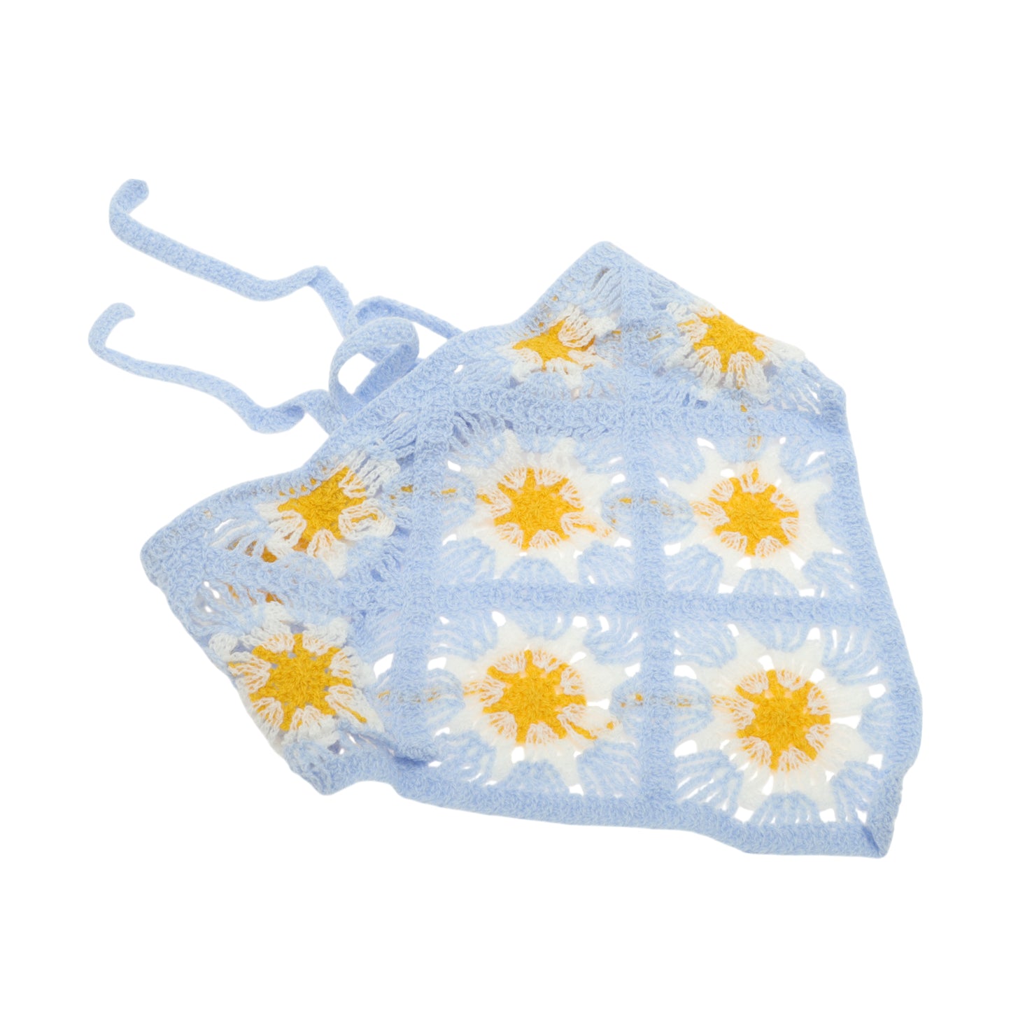 Bandana triangular de punto con flores para mujer, color beige, 2 unidades