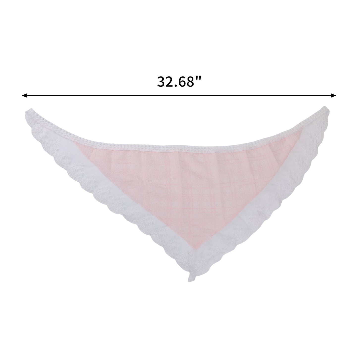 Solid Color French Lace Triangle Bandana for Women Pink 1 Pc
