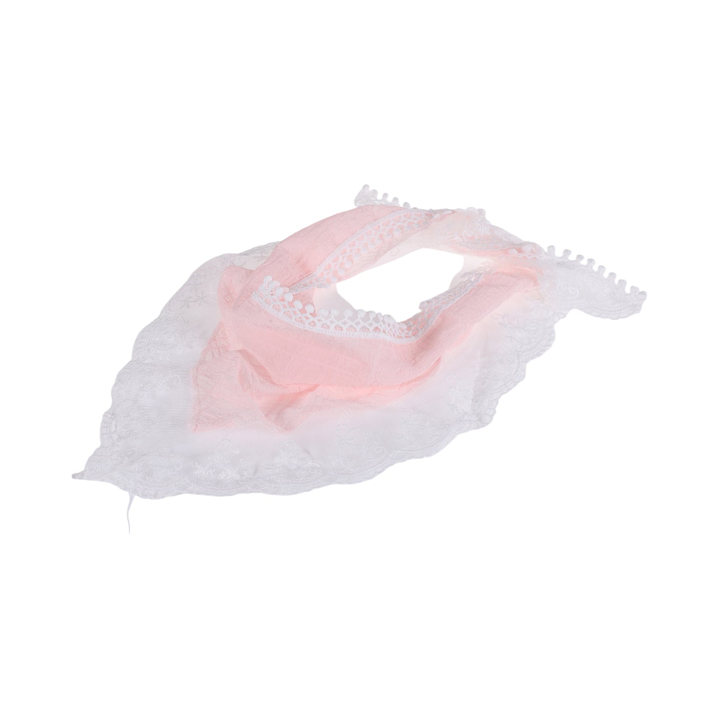Bandana triangular de encaje francés de color liso para mujer, color rosa, 1 unidad