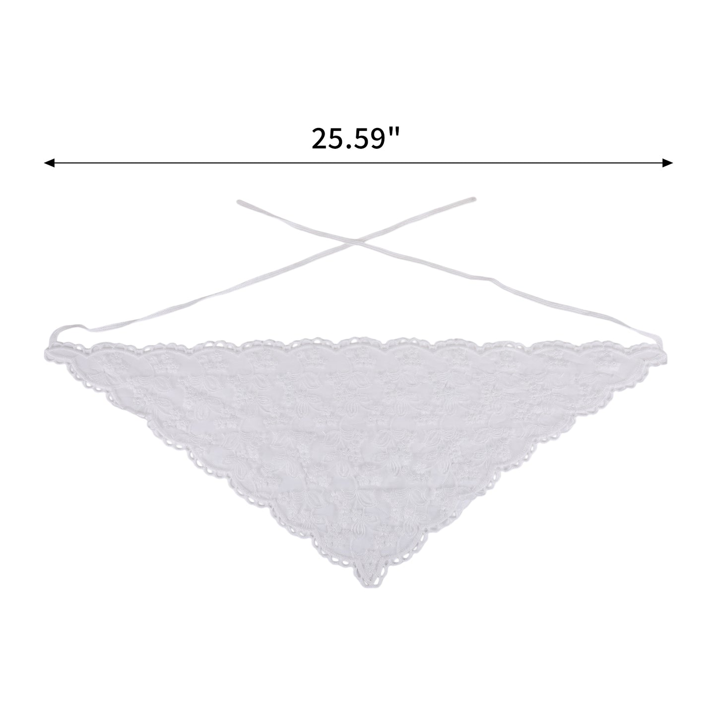 Flower Snow French Lace Triangle Bandana for Women White 1 Pc