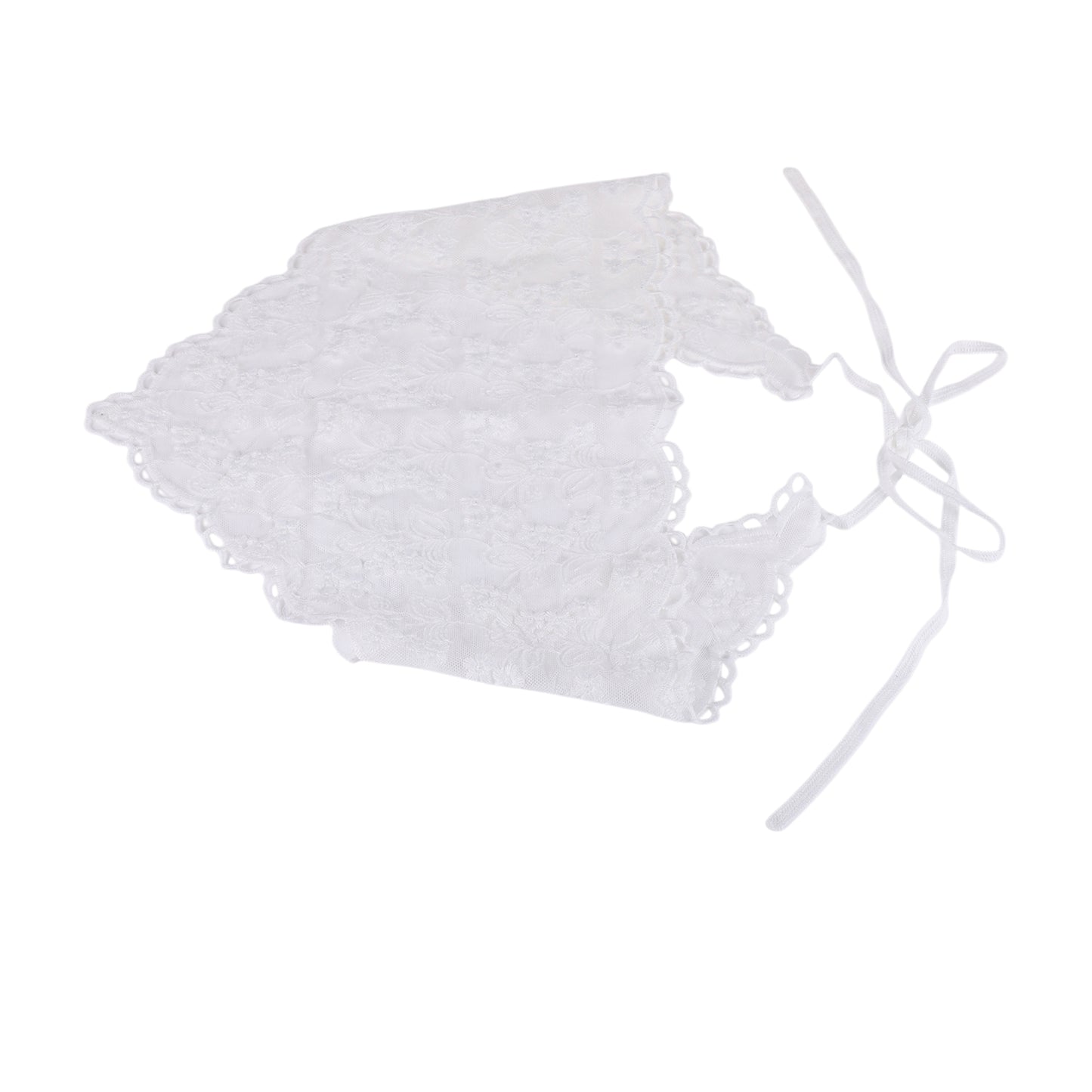 Flower Snow French Lace Triangle Bandana for Women White 1 Pc