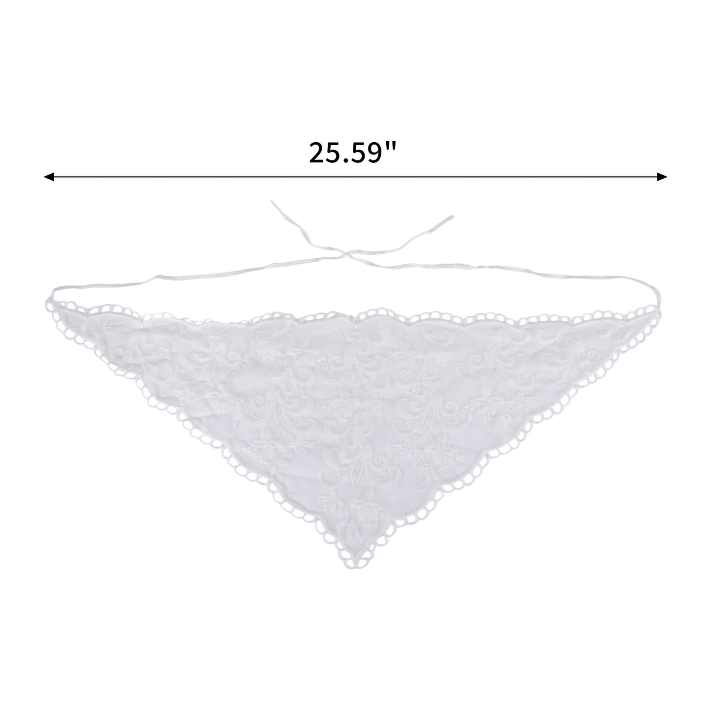 Tree French Lace Triangle Bandana for Women White 1 Pc