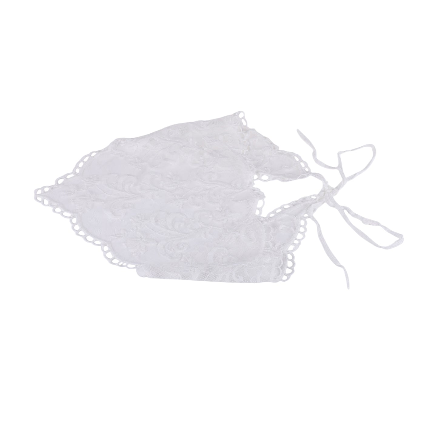 Tree French Lace Triangle Bandana for Women White 1 Pc