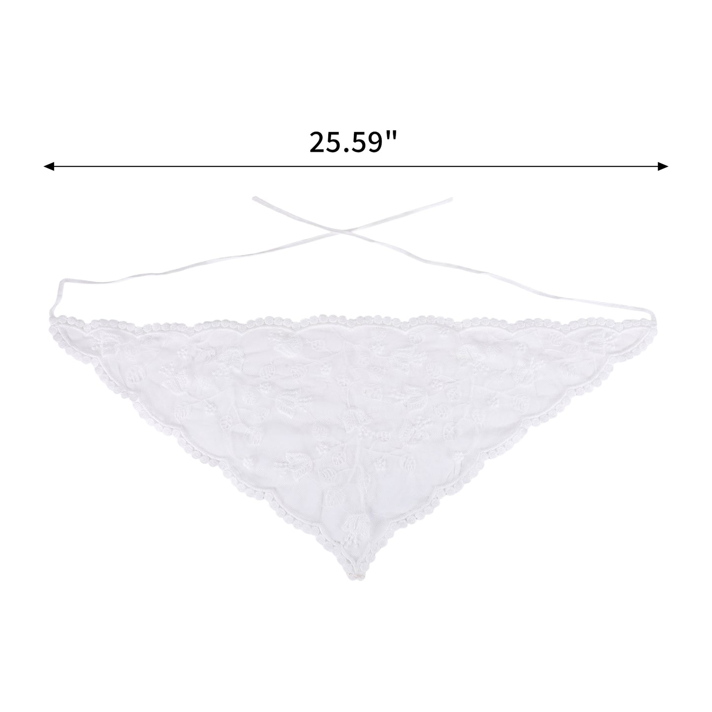 Flower French Lace Triangle Bandana for Women White 1 Pc