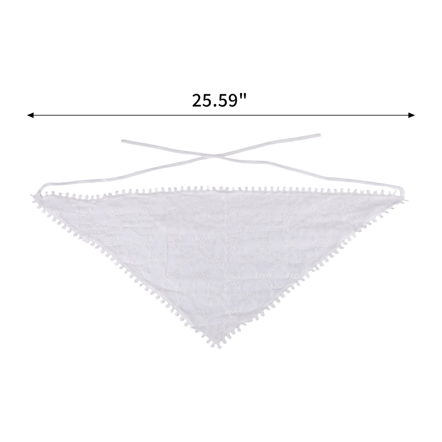 Rhombus Flower French Lace Triangle Bandana for Women White 1 Pc