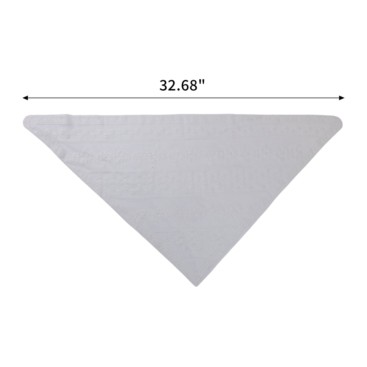 Vertical Flower French Lace Triangle Bandana for Women White 1 Pc