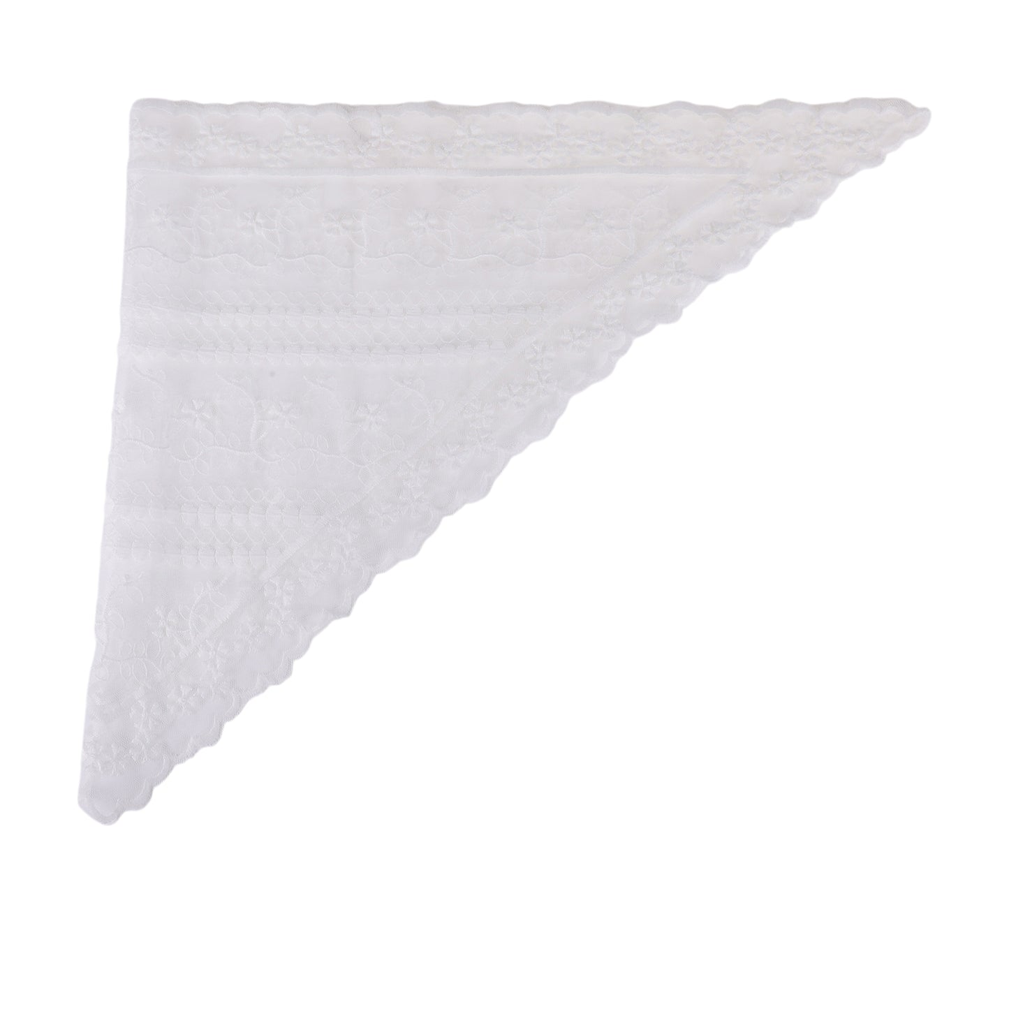Snowflake French Lace Triangle Bandana for Women White 1 Pc