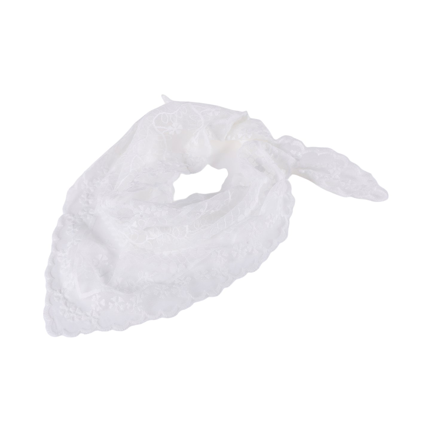 Snowflake French Lace Triangle Bandana for Women White 1 Pc