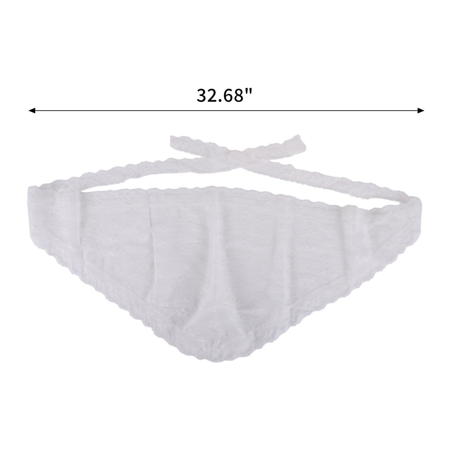 Little Flower French Lace Triangle Bandana for Women White 1 Pc