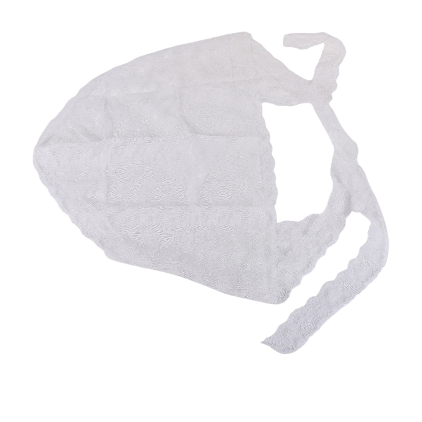 Little Flower French Lace Triangle Bandana for Women White 1 Pc
