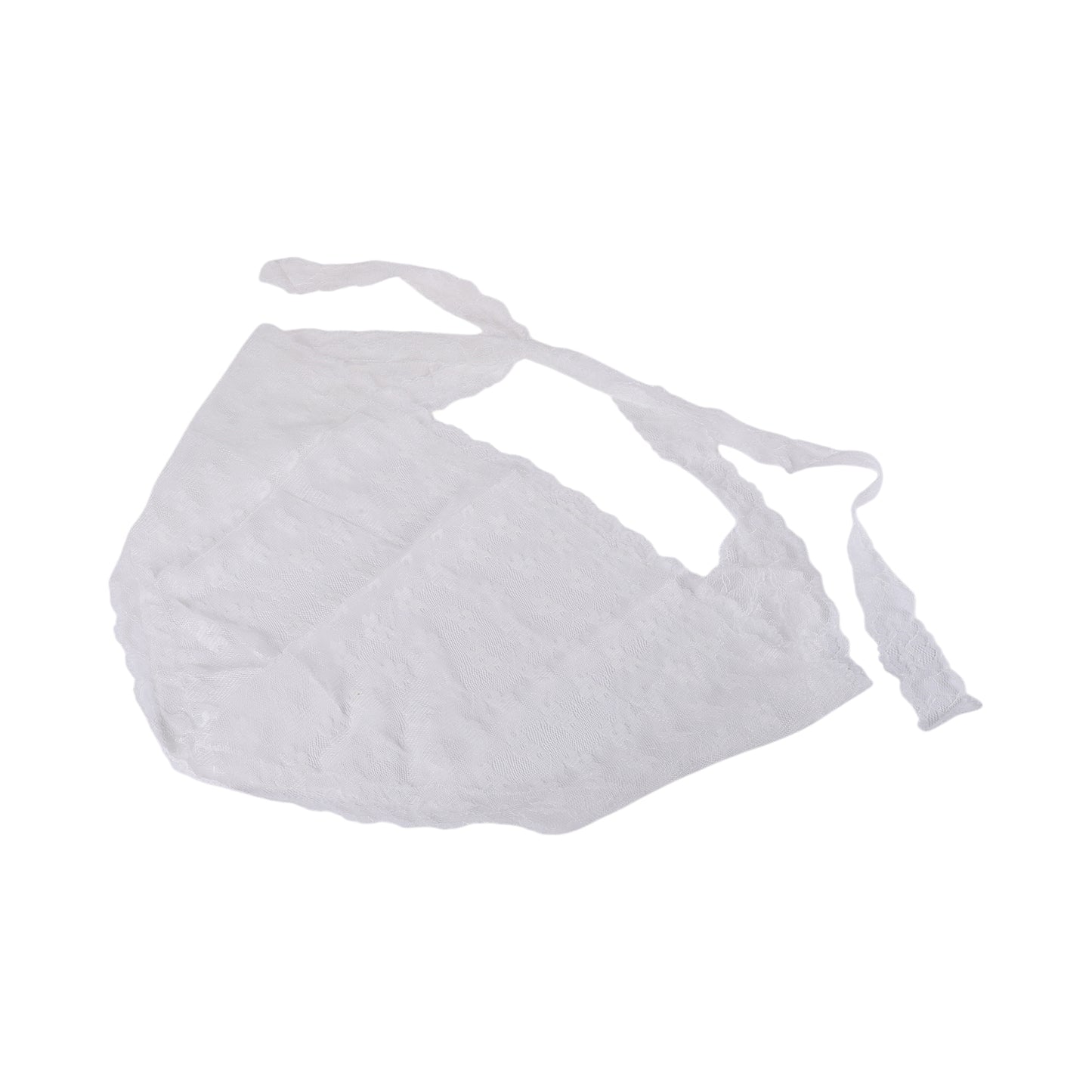 Little Flower French Lace Triangle Bandana for Women White 1 Pc