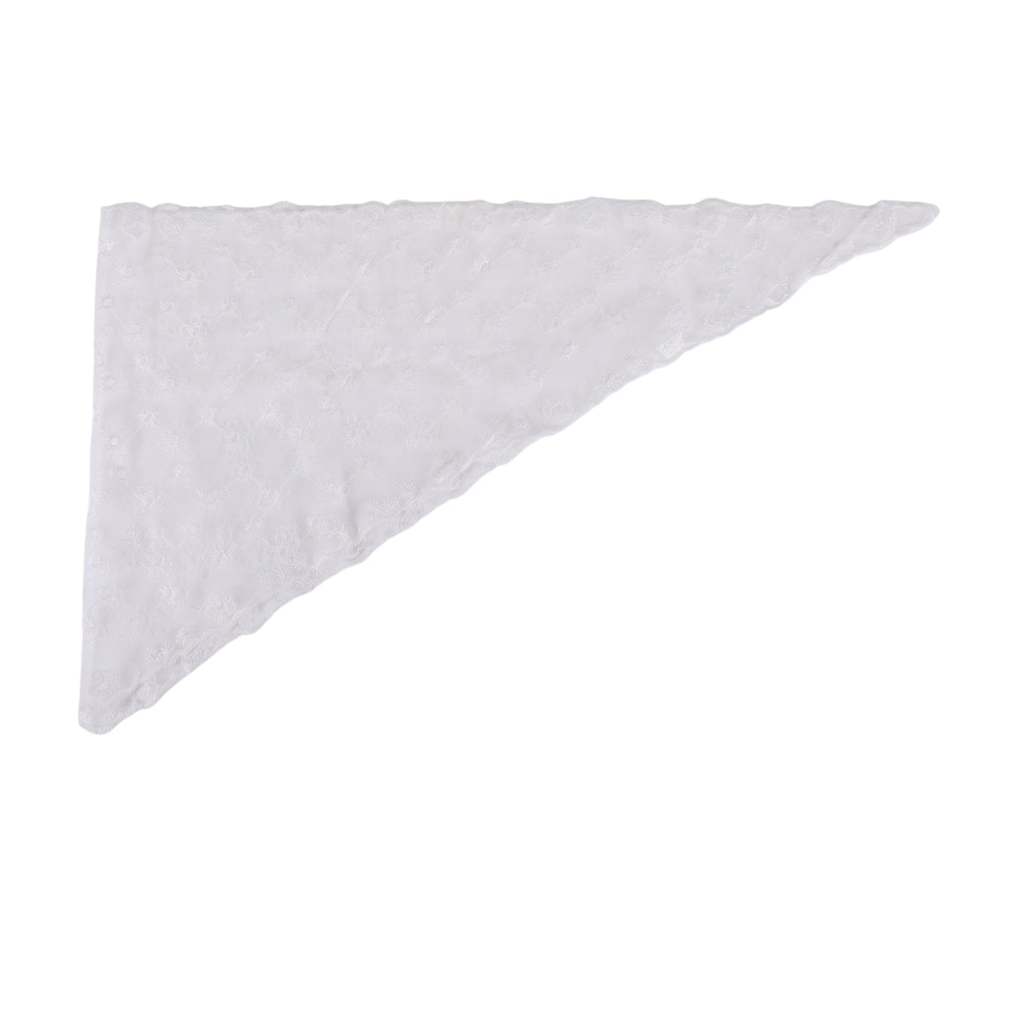 Five-petal Flower French Lace Triangle Bandana for Women White 1 Pc