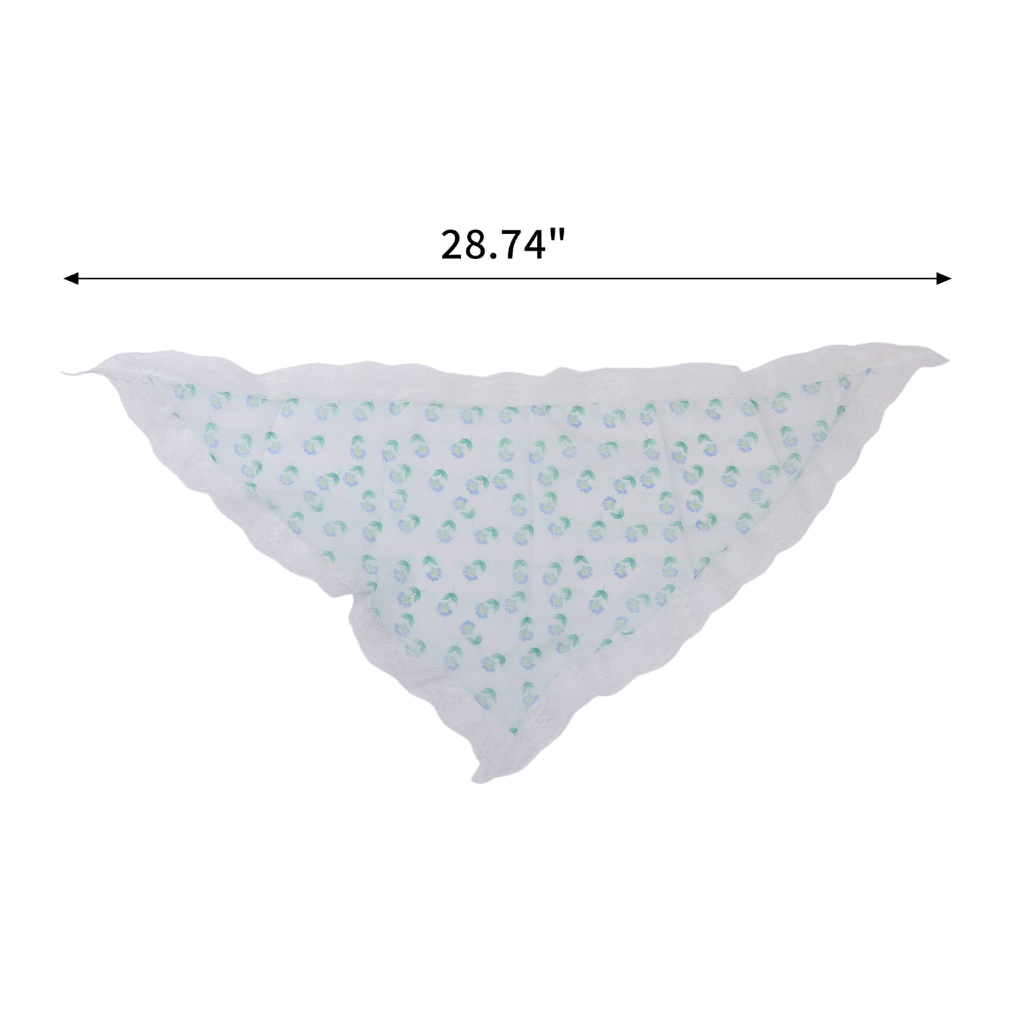 Little Flower French Lace Triangle Bandana for Women Beige Blue 1 Pc