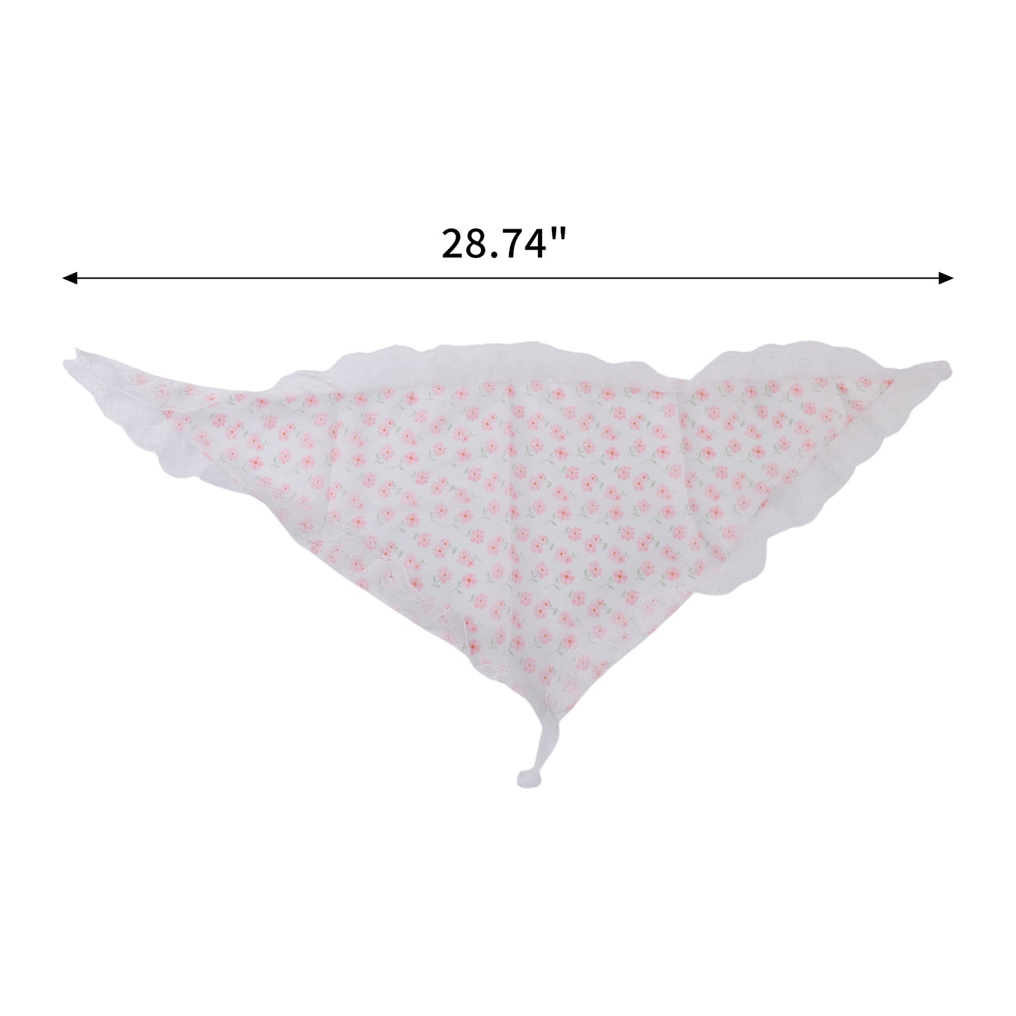 Little Flower French Lace Triangle Bandana for Women Beige Pink 1 Pc