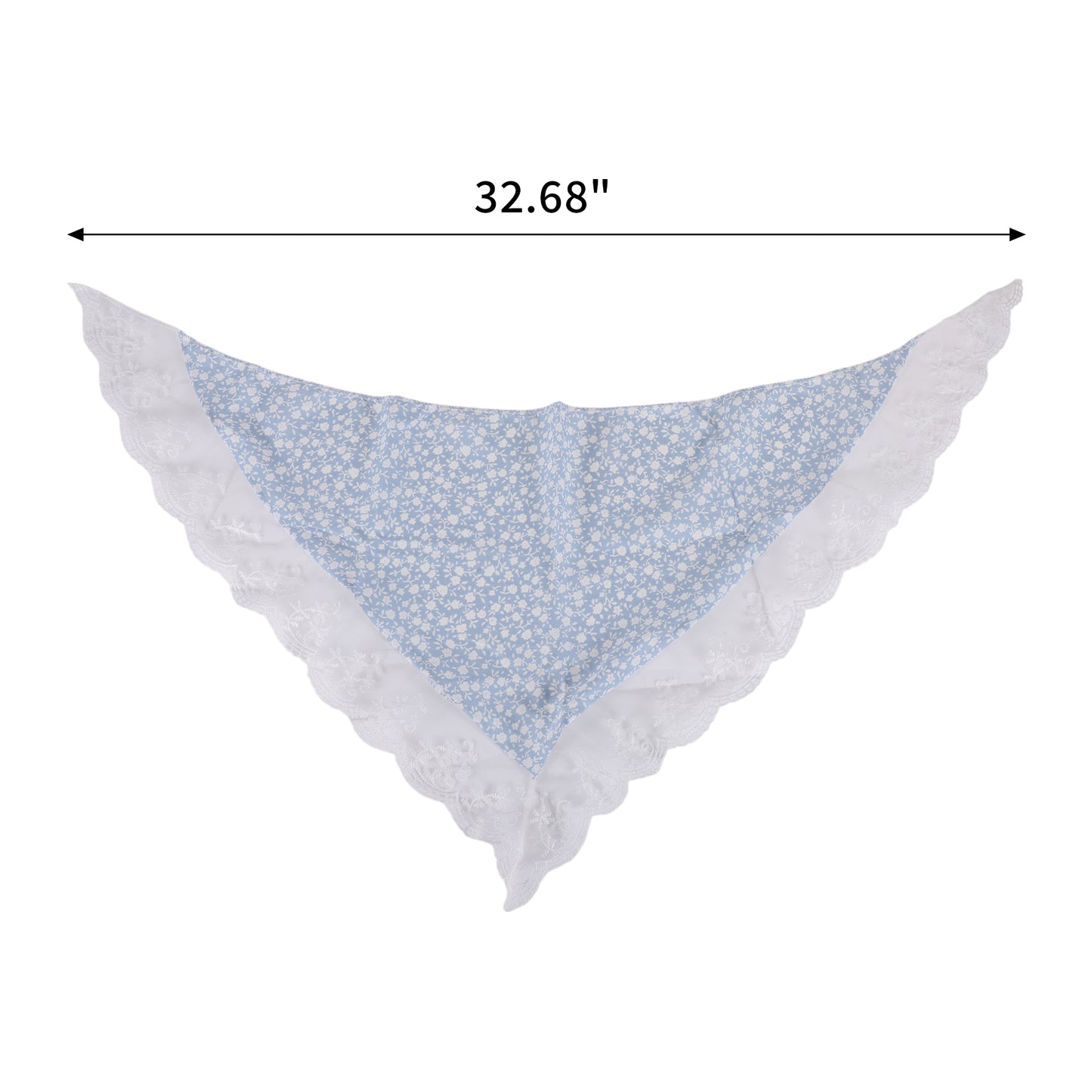 Floral French Lace Triangle Bandana for Women Blue 1 Pc