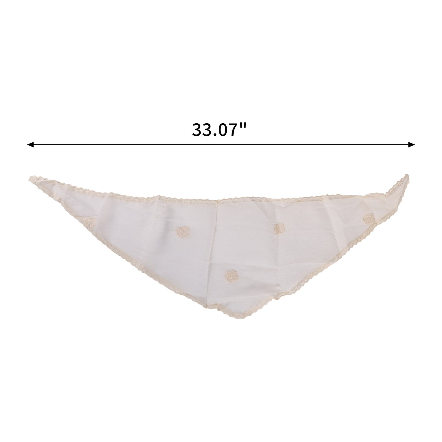 Flower Country Style Triangle Bandana for Women Beige 1 Pc