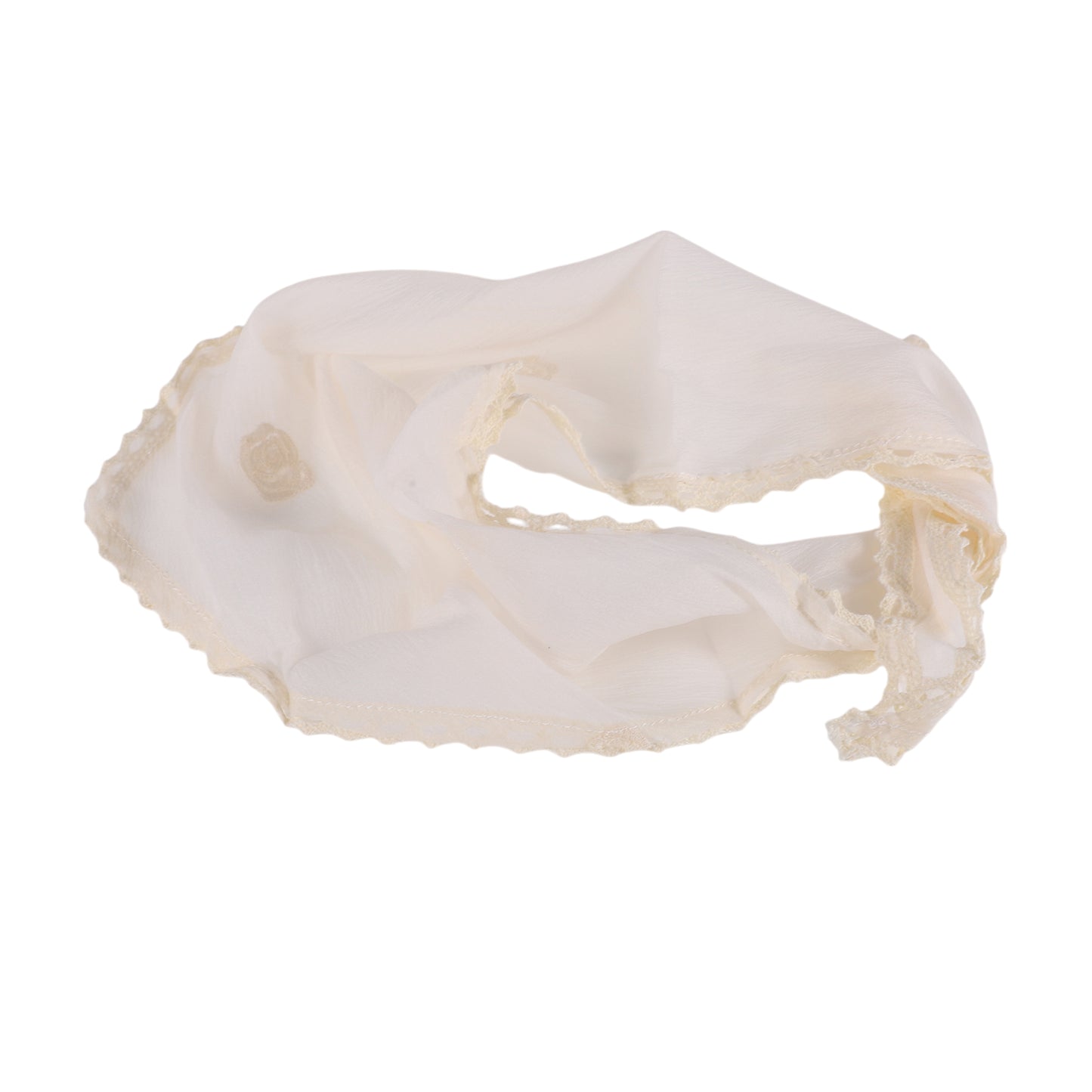 Flower Country Style Triangle Bandana for Women Beige 1 Pc
