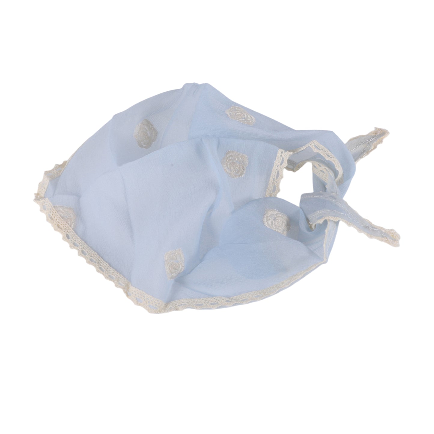 Flower Country Style Triangle Bandana for Women Sky Blue 1 Pc