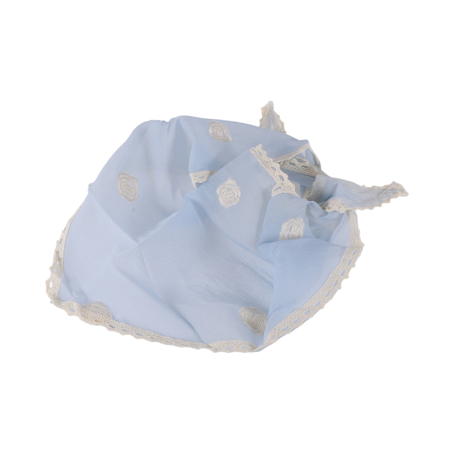 Flower Country Style Triangle Bandana for Women Sky Blue 1 Pc