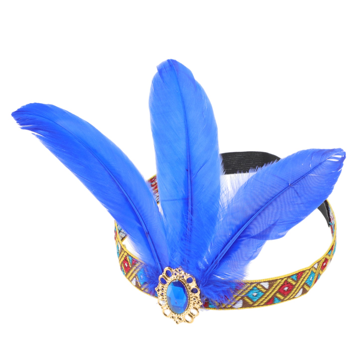 Feather Elastic Band Headband for Women Blue 1 Pc