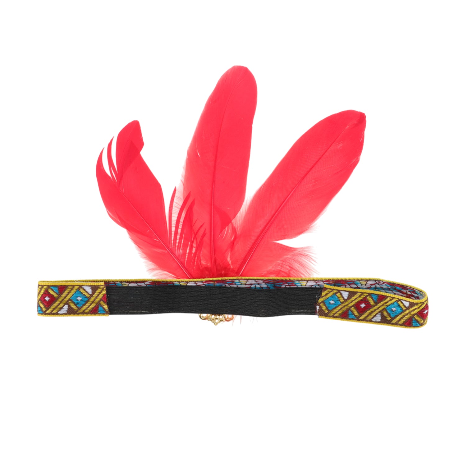 Feather Elastic Band Headband for Women Red 1 Pc