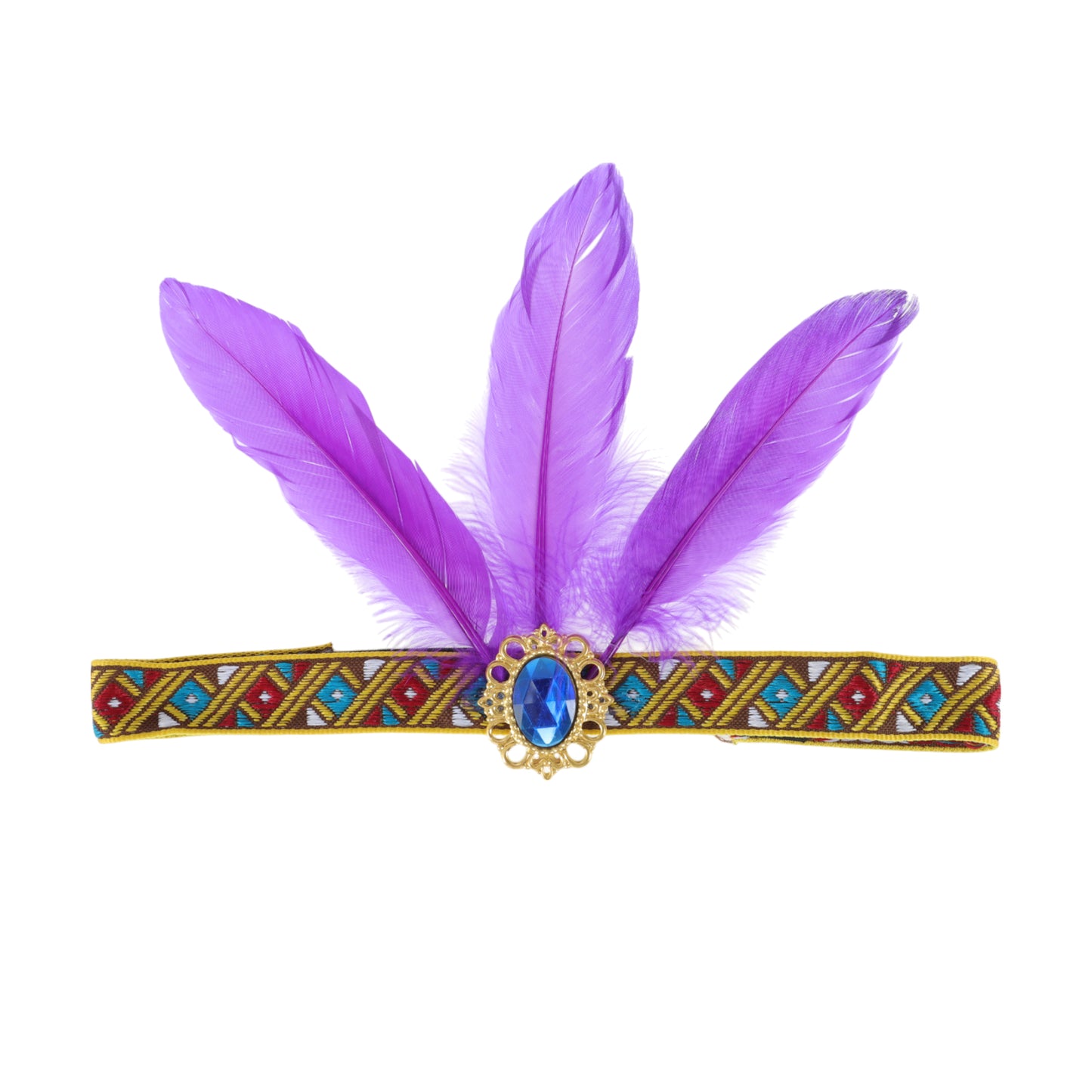 Feather Elastic Band Headband for Women Purple 1 Pc