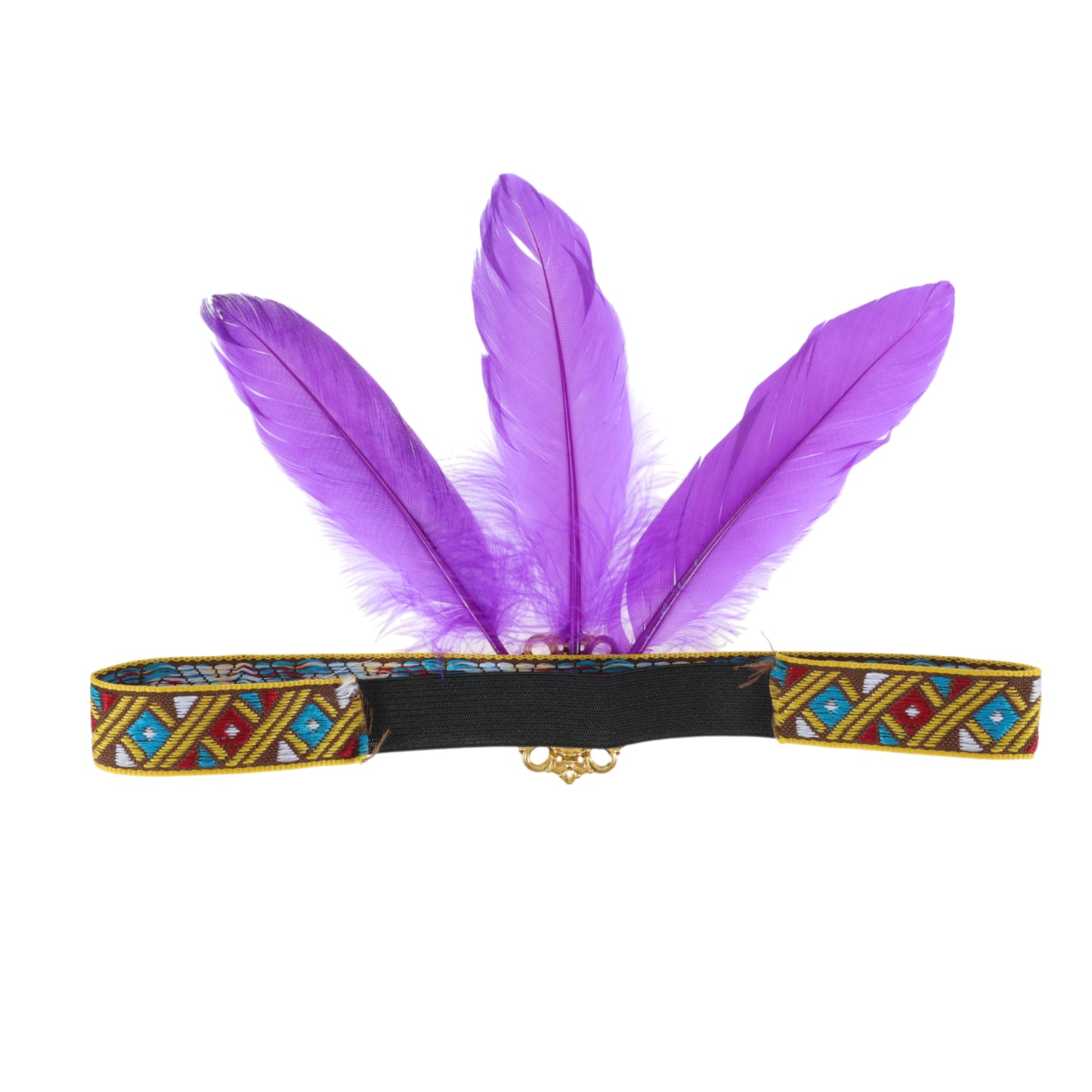 Feather Elastic Band Headband for Women Purple 1 Pc