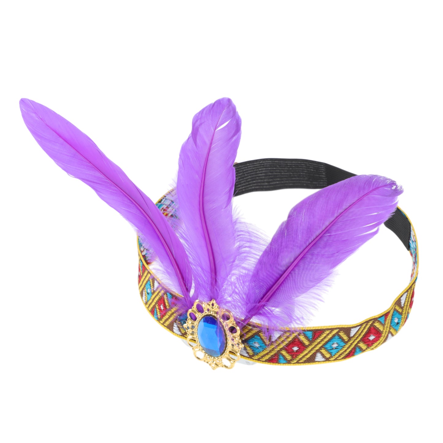 Feather Elastic Band Headband for Women Purple 1 Pc