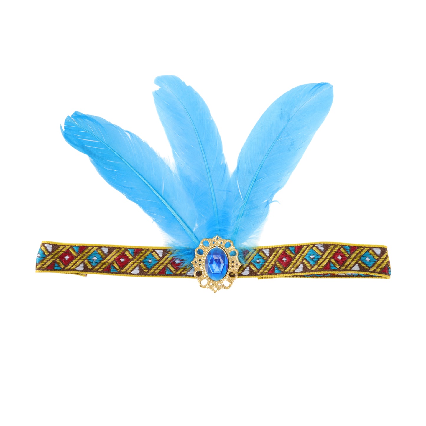Feather Elastic Band Headband for Women Lake Blue 1 Pc
