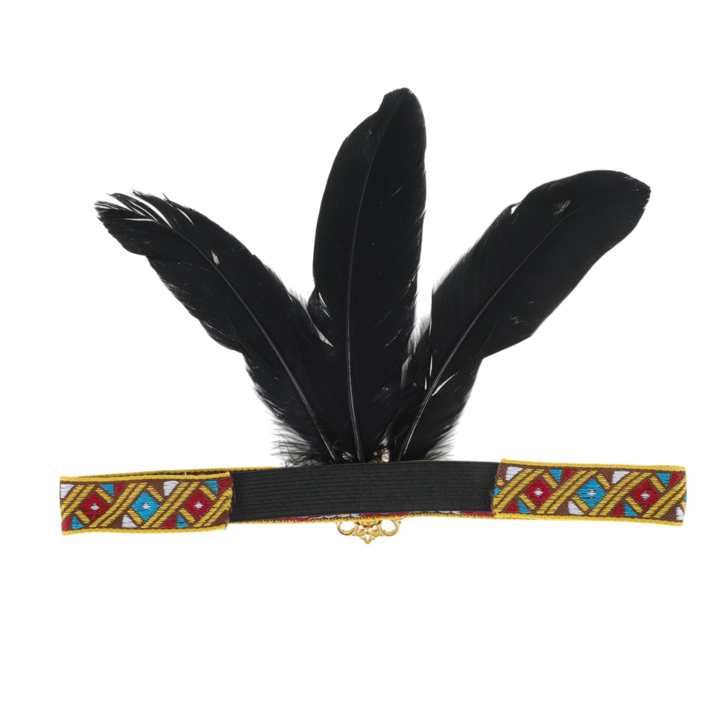 Feather Elastic Band Headband for Women Black 1 Pc