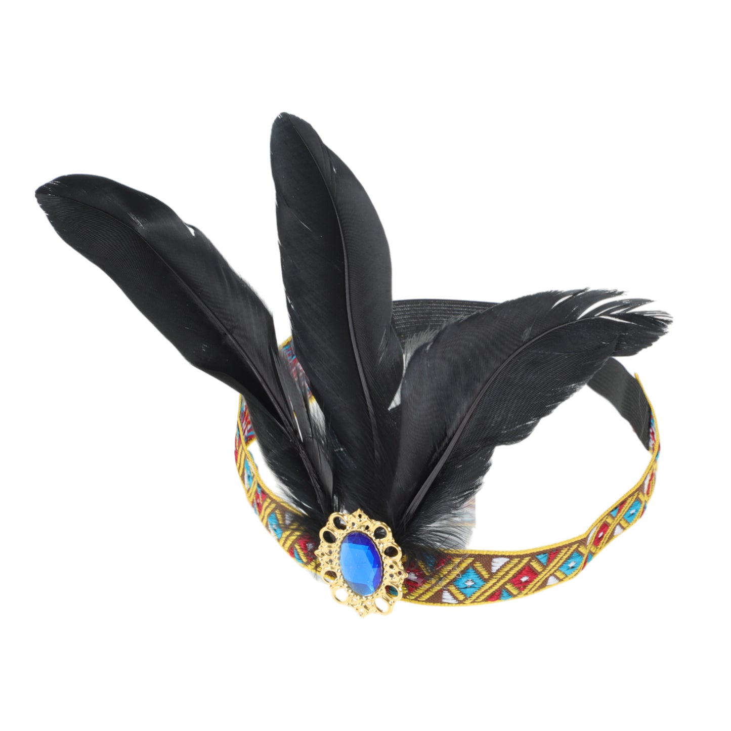 Feather Elastic Band Headband for Women Black 1 Pc