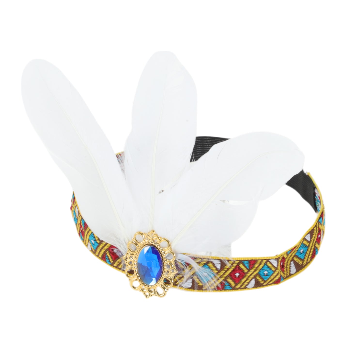 Feather Elastic Band Headband for Women White 1 Pc