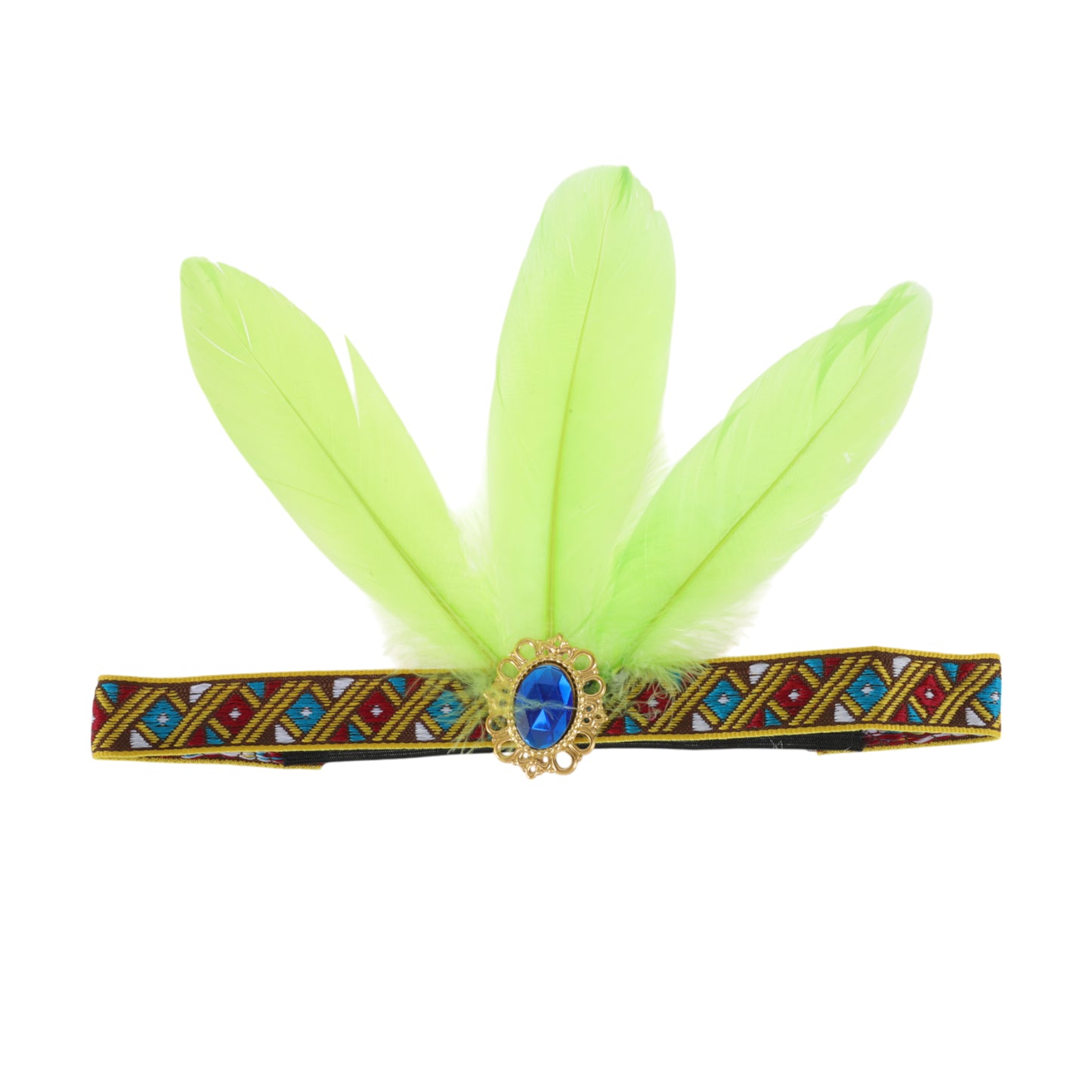 Feather Elastic Band Headband for Women Light Green 1 Pc