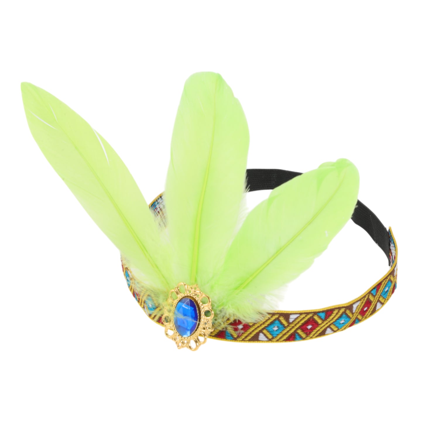 Feather Elastic Band Headband for Women Light Green 1 Pc