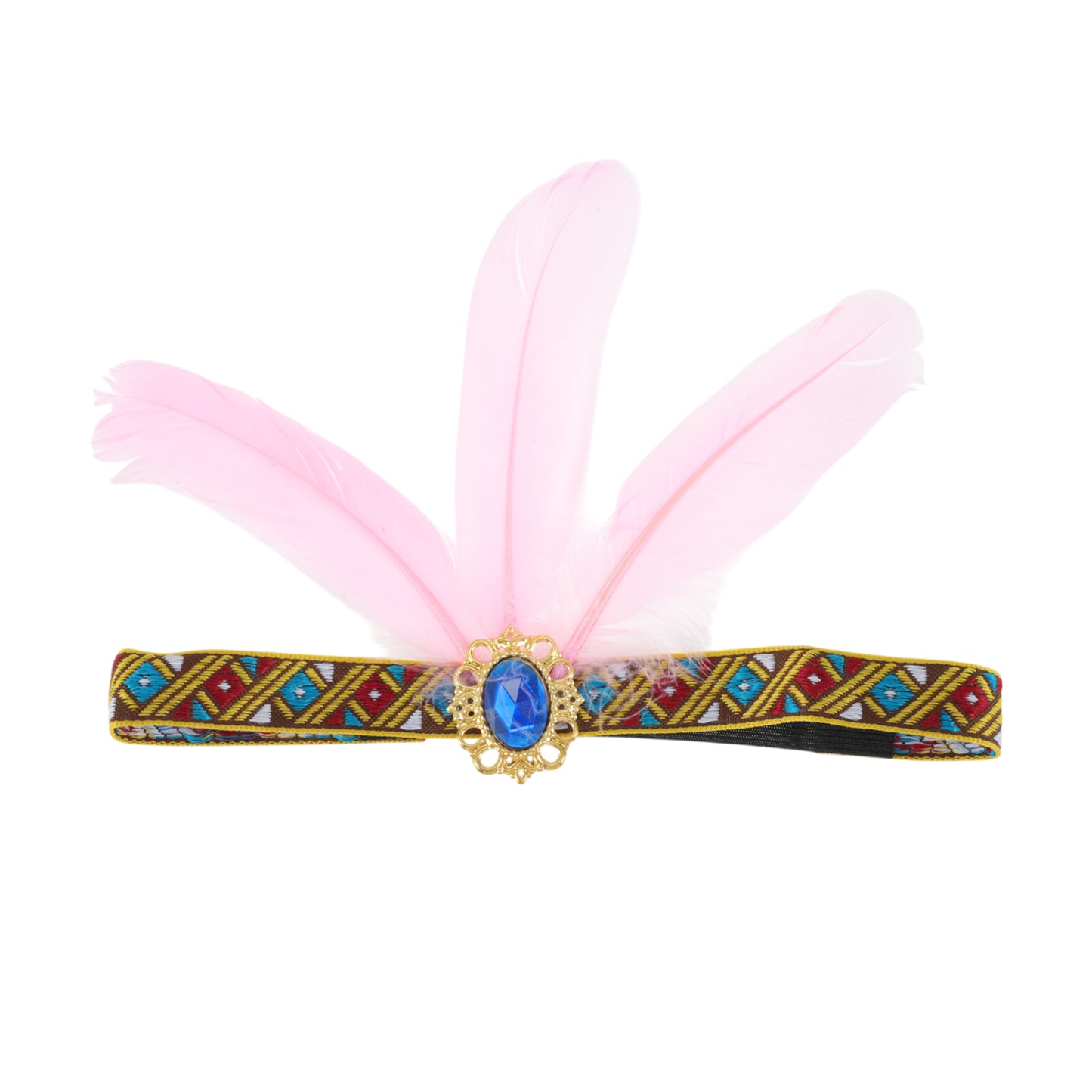 Feather Elastic Band Headband for Women Pink 1 Pc