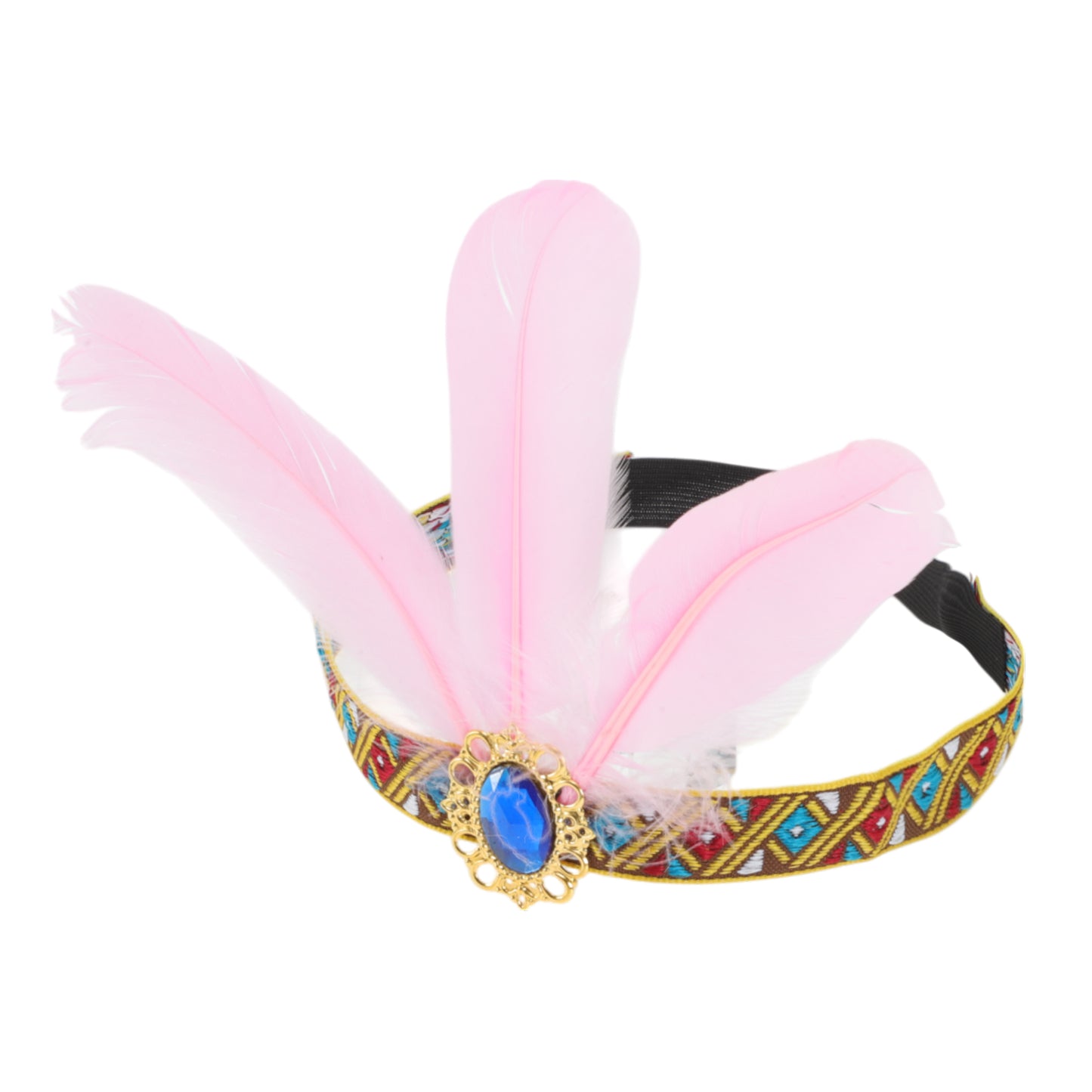 Feather Elastic Band Headband for Women Pink 1 Pc