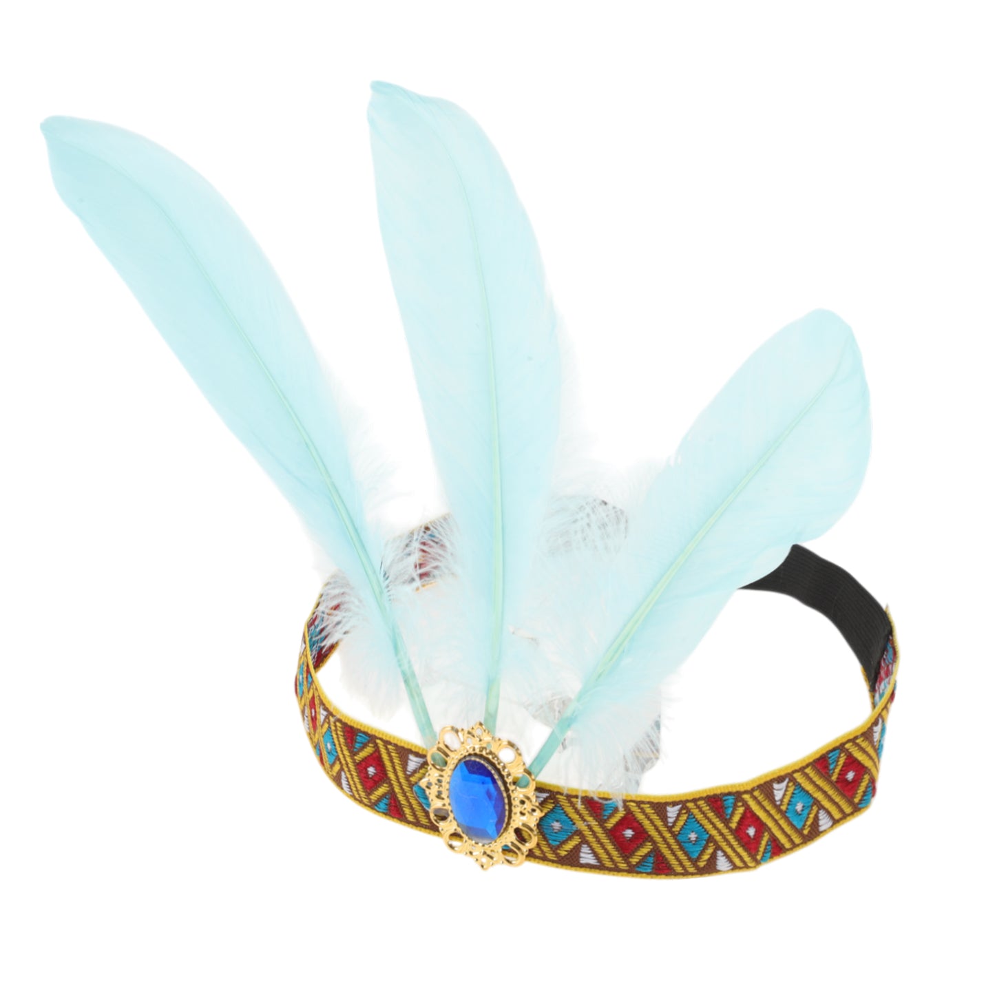 Feather Elastic Band Headband for Women Sky Blue 1 Pc