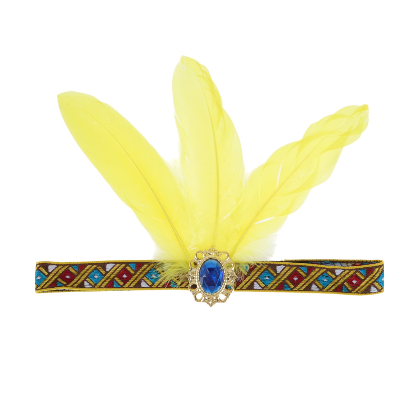 Feather Elastic Band Headband for Women Yellow 1 Pc