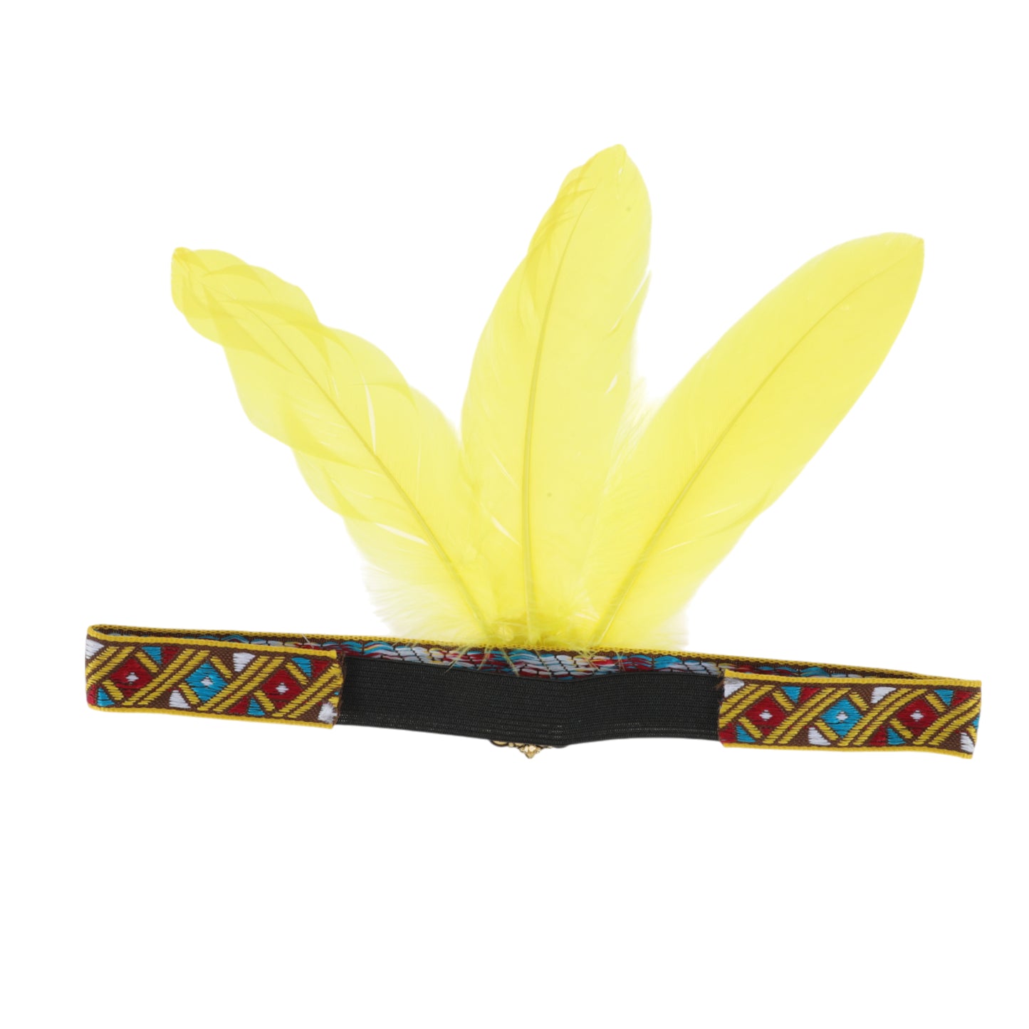 Feather Elastic Band Headband for Women Yellow 1 Pc