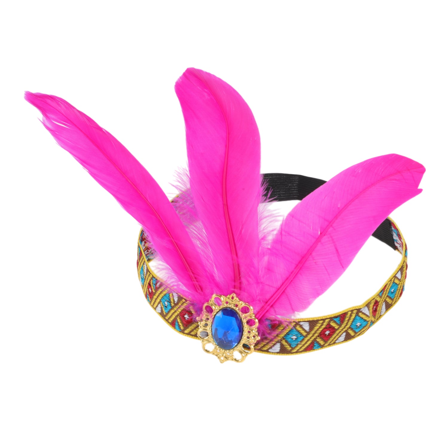 Feather Elastic Band Headband for Women Rose Purple 1 Pc