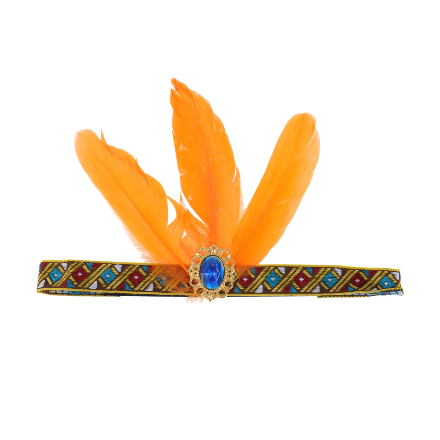 Feather Elastic Band Headband for Women Orange 1 Pc