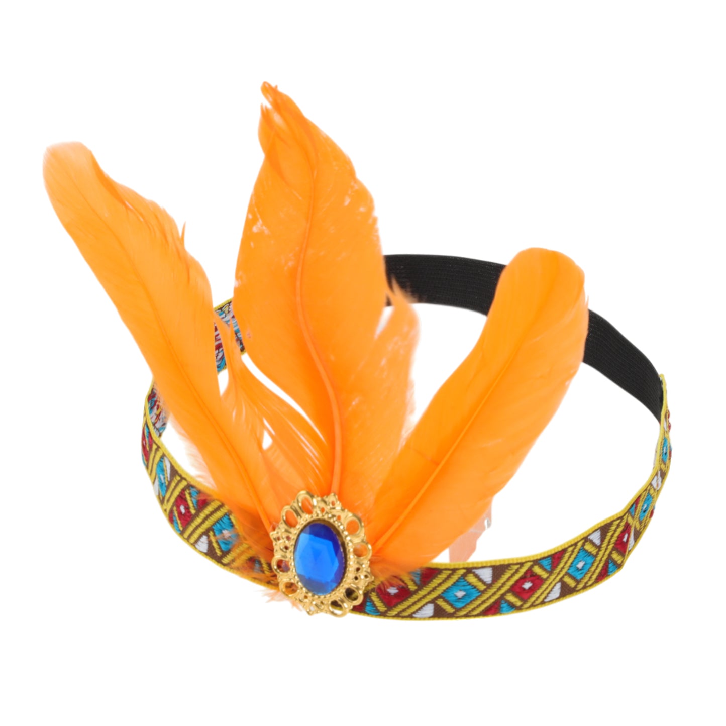 Feather Elastic Band Headband for Women Orange 1 Pc
