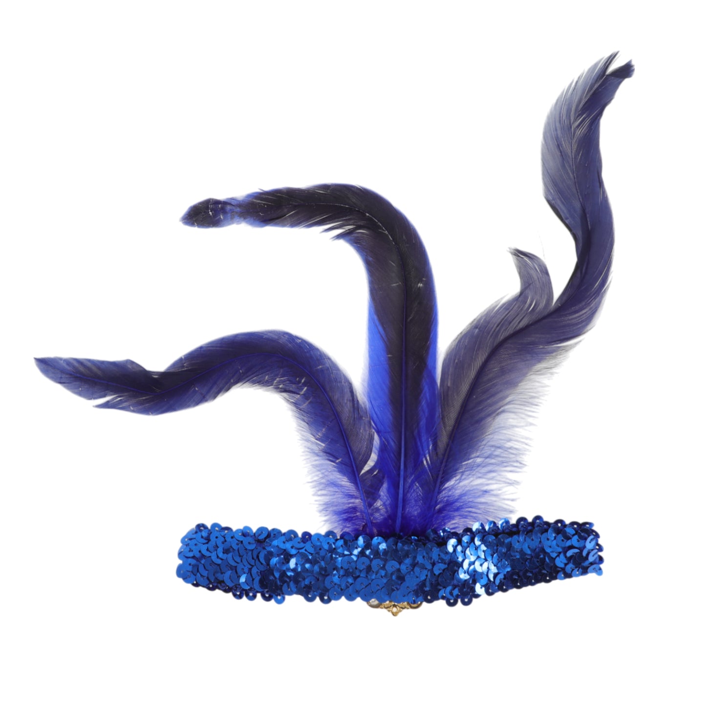 Feather Sequins Headband for Women Blue 1 Pc