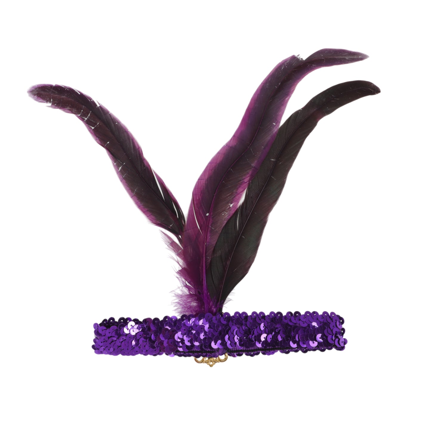 Feather Sequins Headband for Women Purple 1 Pc